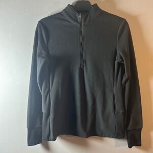 Footjoy Womens Fleece Golf Pullover‎ 1/4 Zip Mock Neck Thumbhole Black Size M